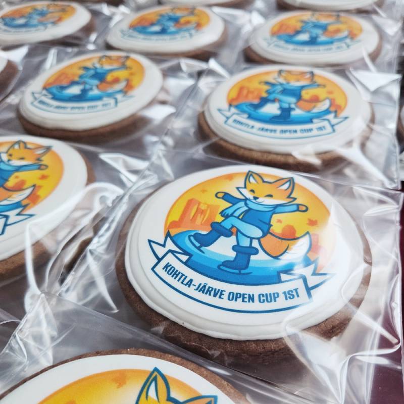 9,5 cm Suhkruküpsis/piparkook logoga | Logoga meened, firmakingitused ja reklaamtooted
