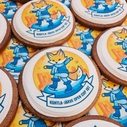 9,5 cm Suhkruküpsis/piparkook logoga | Logoga meened, firmakingitused ja reklaamtooted
