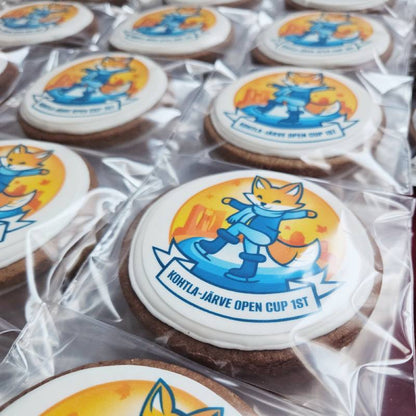 9,5 cm Suhkruküpsis/piparkook logoga | Logoga meened, firmakingitused ja reklaamtooted